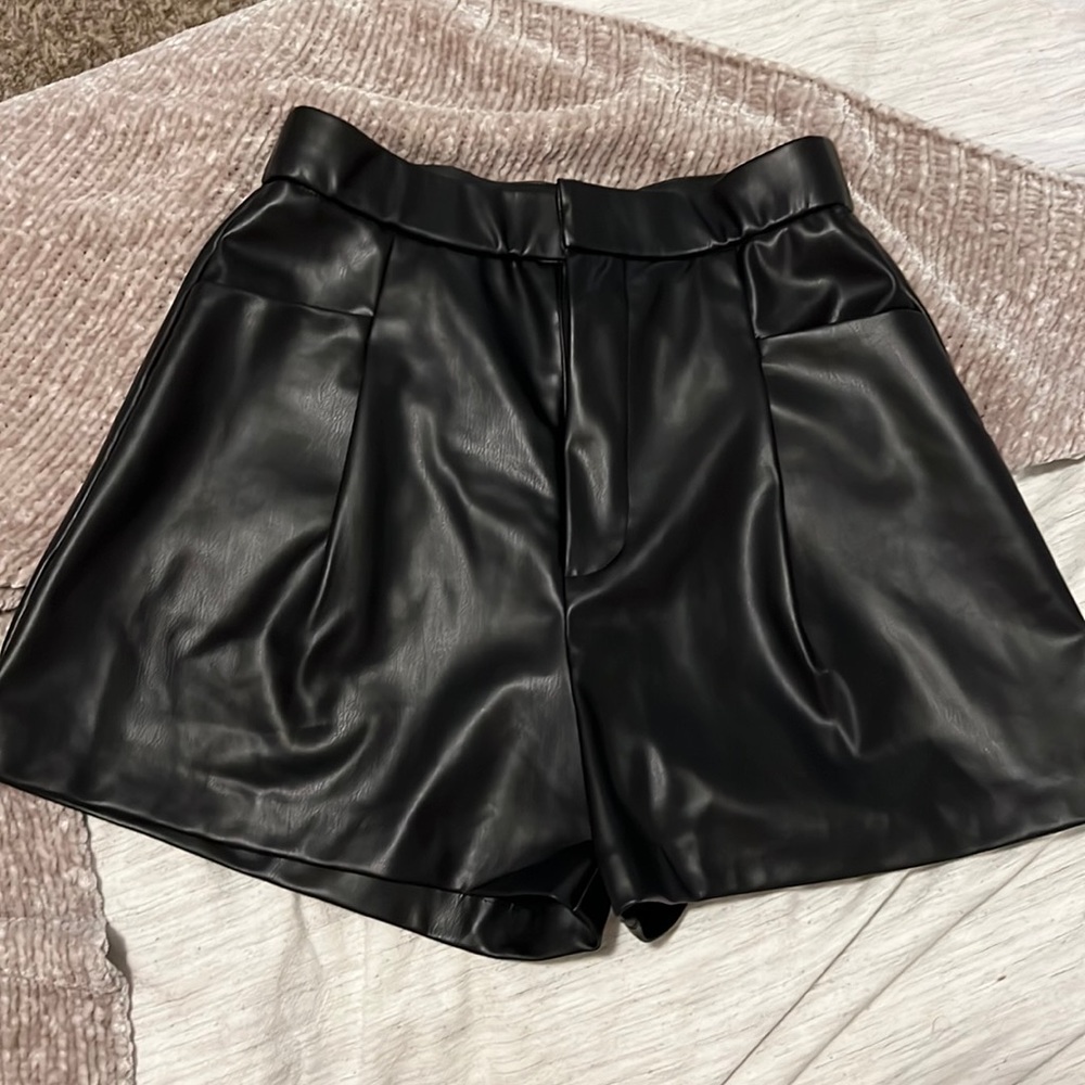Zara Leather Shorts